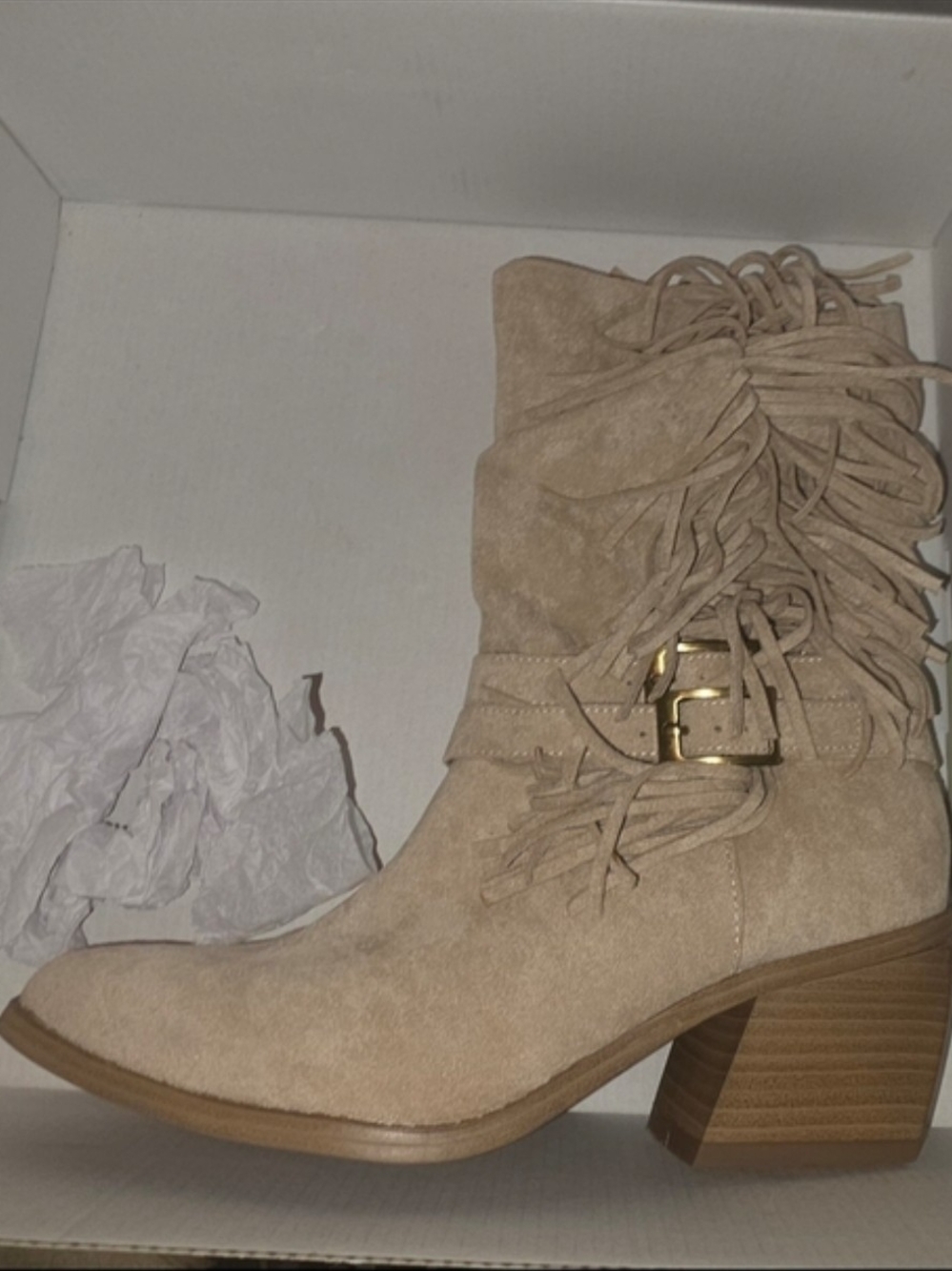Madden NYC Women's Faux Suede Fringe Boots Size 8 BNIB - Picture 13 of 14
